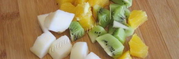 десерт фрукты со сливками