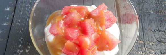 десерт творожный с арбузом