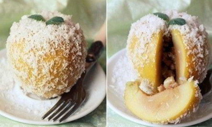 Рецепт десертных яблок рафаэлло