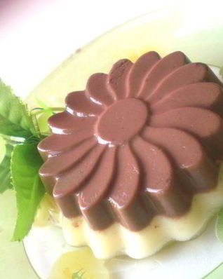 Дынно-шоколадный йогуртовый пудинг