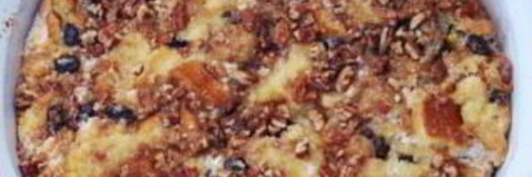 хлебный пудинг с белым шоколадом