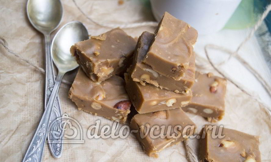 Рецепт карамельных конфет с арахисом