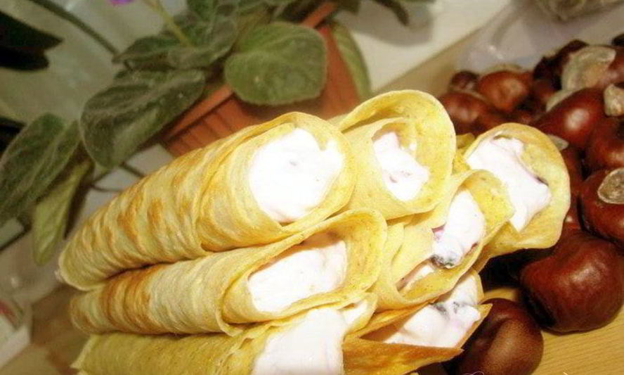 Рецепт блинчиков 3 злака с творожно-ягодным кремом