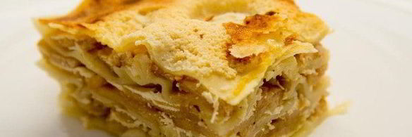 лазанья с яблоками и творожным кремом