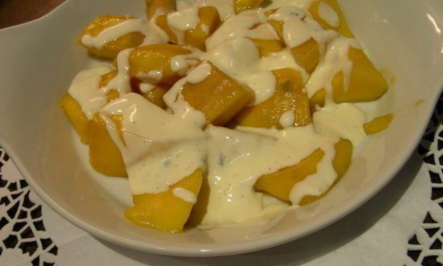 Рецепт манго в ванильном креме