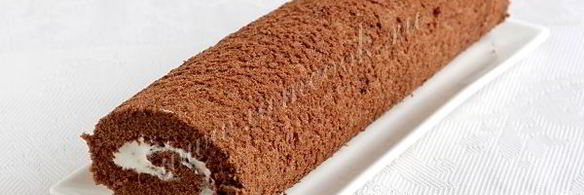 шоколадный рулет с кремом