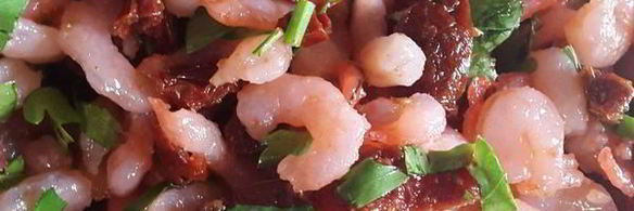 веррин с креветками под кремом с желтым перцем