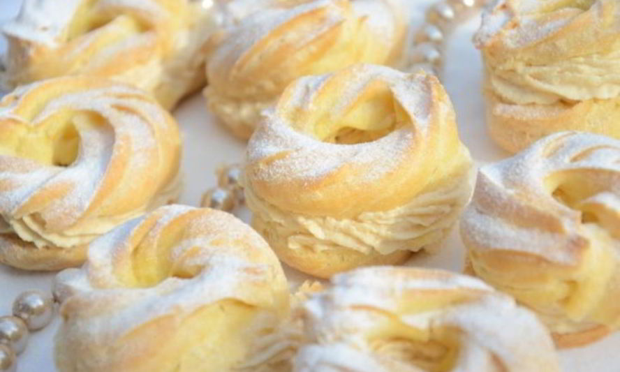 Рецепт заварных колечек с творожныма кремома