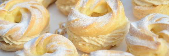 заварные колечки с творожным кремом