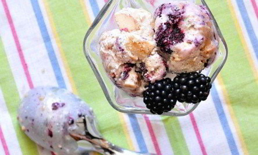 Рецепт мороженого ежевичный чизкейк