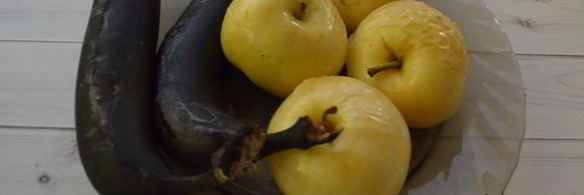 мороженое из печеных яблок и банана