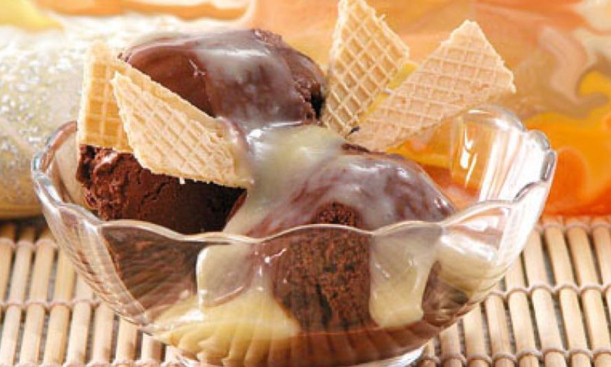 Рецепт пломбира с коньячным соусом