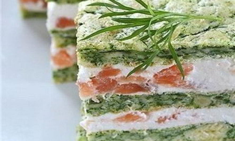 Рецепт закуски с соленого семгоя и творожныма муссома