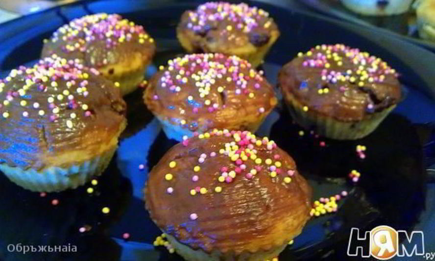 Рецепт куличиков малышки с грушей и шоколадом