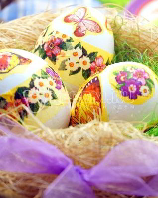 Пасхальные яйца Бабочки-цветочки