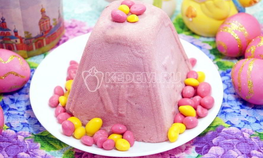 Рецепт творожной пасхи вишневой