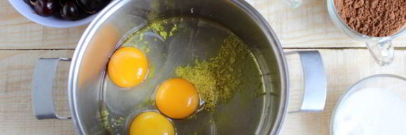 шоколадный клафути с черешней