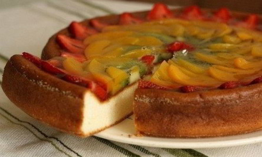 Рецепт торта-суфле с творогом и фруктами