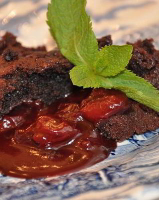 Вишнево-шоколадное суфле