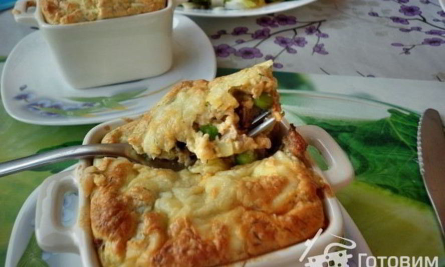 Рецепт жюльена-суфле с языком и кабачком