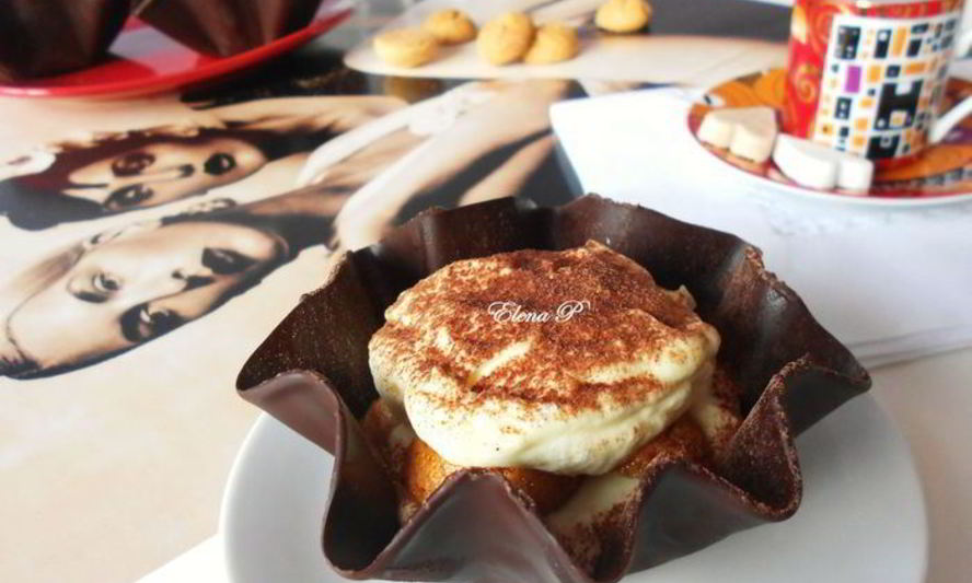 Рецепт тирамису в шоколадных чашах