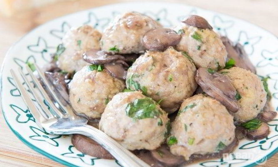 Рецепт фрикаделек из индейки в грибном соусе