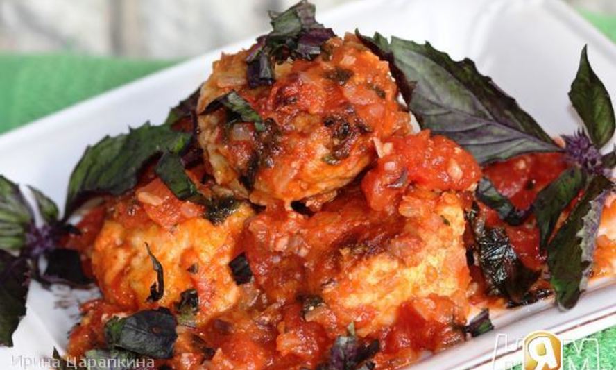 Рецепт фрикаделек из трески в томатно-базиликовом соусе