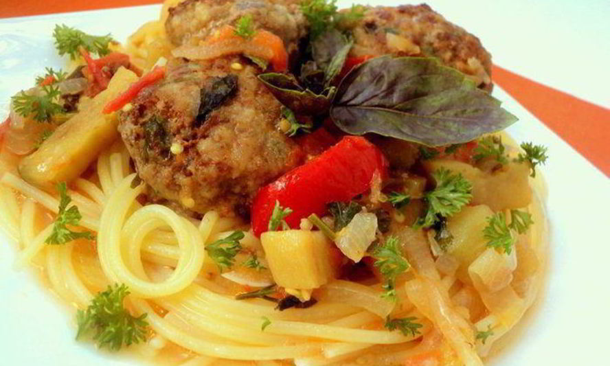 Рецепт фрикаделек с базиликом и овощами