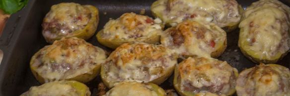 картофельные лодочки в духовке с начинкой фаршем