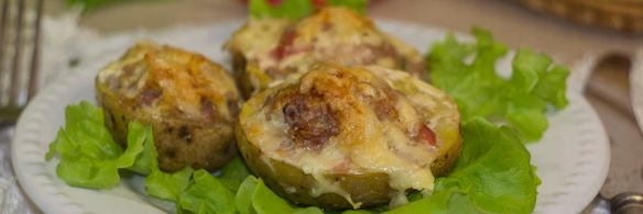 картофельные лодочки в духовке с начинкой фаршем