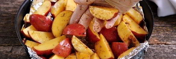 картошка по-деревенски с мясом в духовке