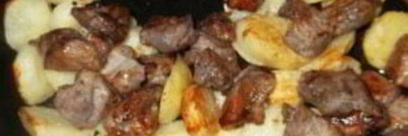 картошка со свининой в духовке на противне