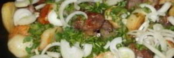 картошка со свининой в духовке на противне