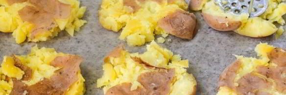 мятый картофель с ветчиной в духовке