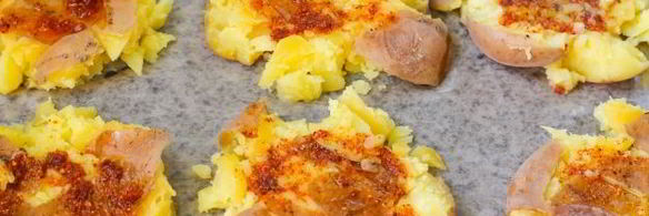 мятый картофель с ветчиной в духовке