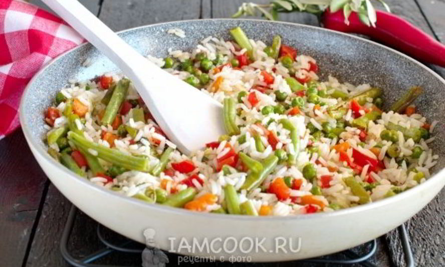 Рецепт постного риса с овощами