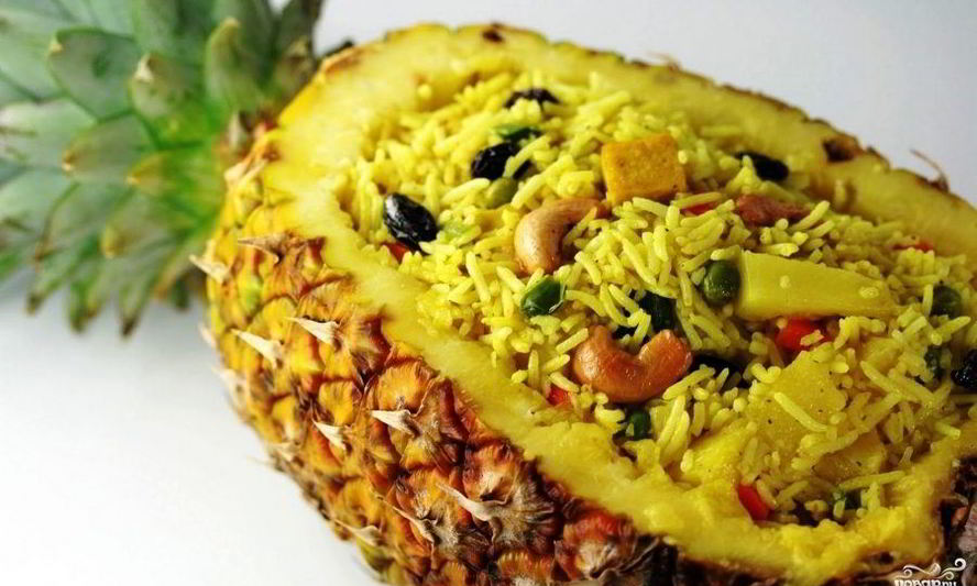 Рецепт риса с ананасом