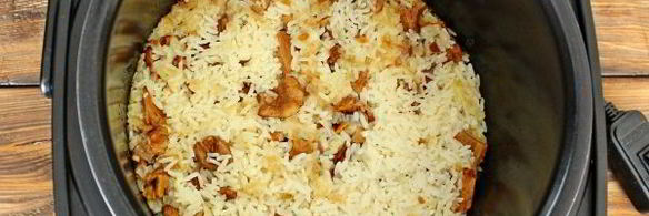 рис с грибами в мультиварке