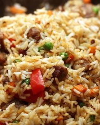 Рис со свининой и овощами