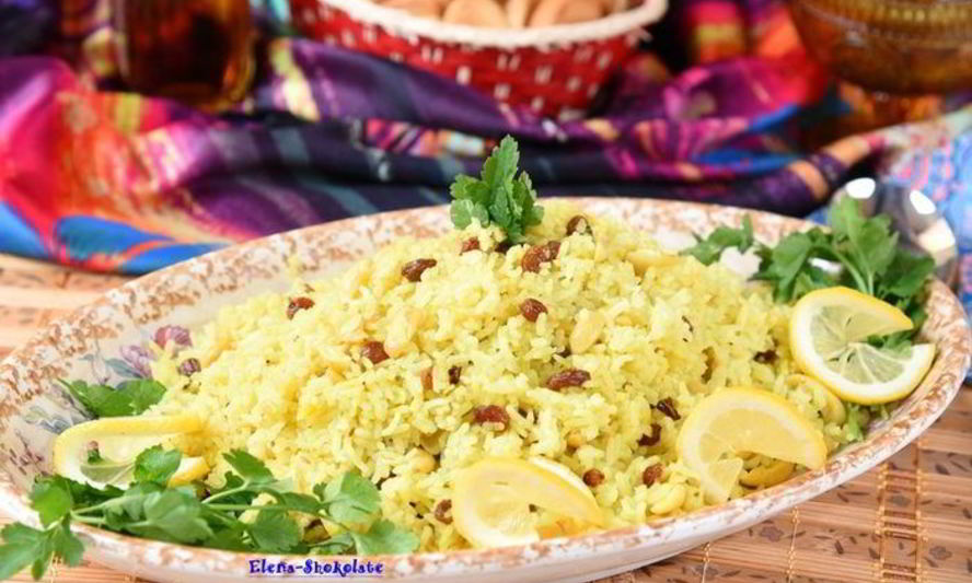 Рецепт восточного риса с кокосовым молоком, изюмом и кешью