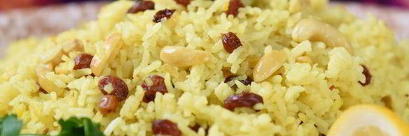 восточный рис с кокосовым молоком, изюмом и кешью