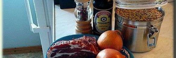 зеленая чечевица с копченостями