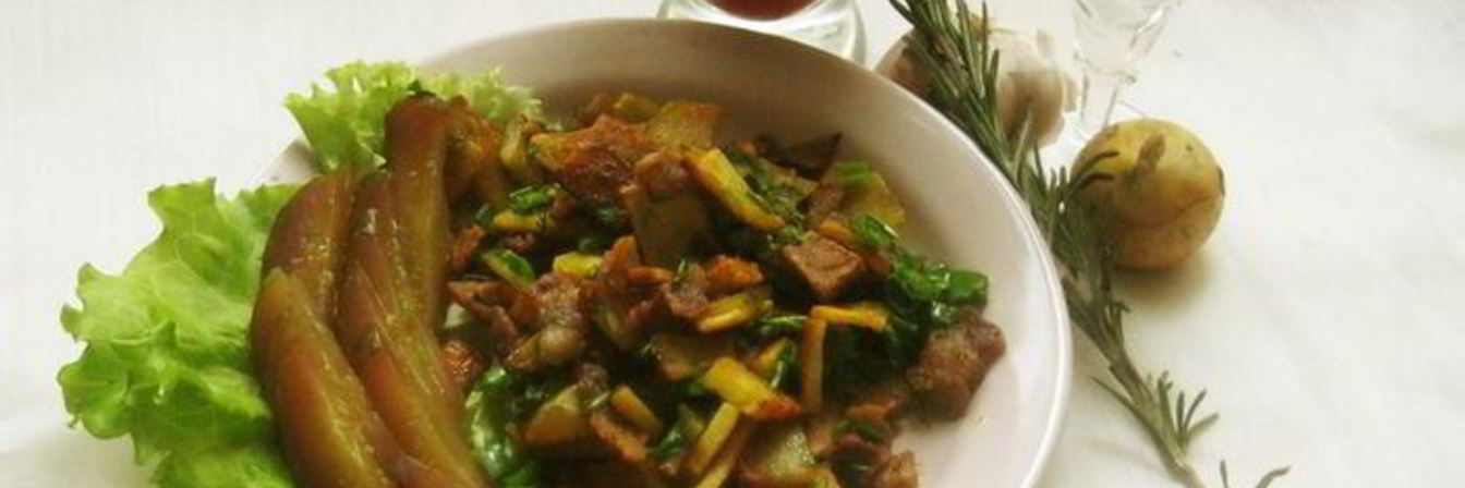 Жареная картошка с беконом