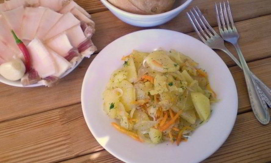 Рецепт жареной картошки с морковкой