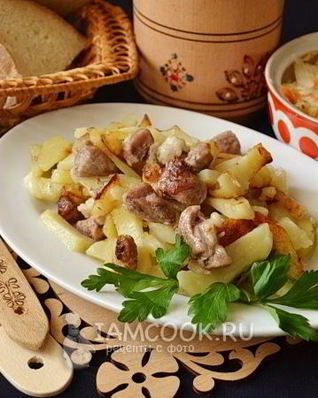 Жареная картошка со свининой