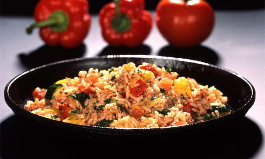 Рецепт жареного риса с овощами