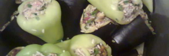 долма с баклажаном и болгарским перцем