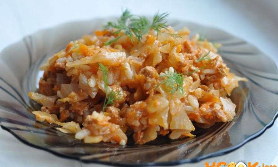 Рецепт ленивых голубцов на сковороде