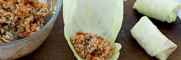 постные голубцы с грибами и рисом