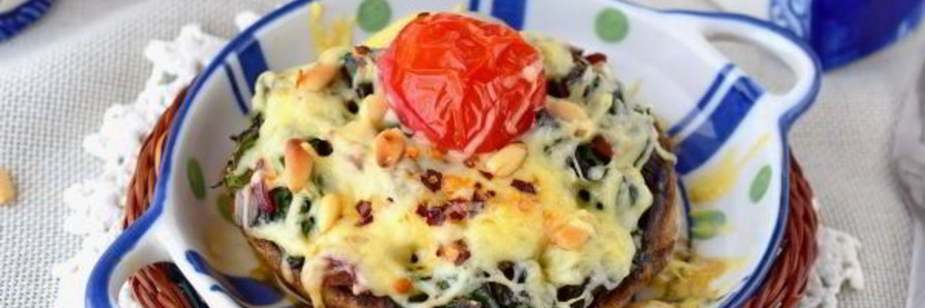 Фаршированные грибы с сыром в духовке